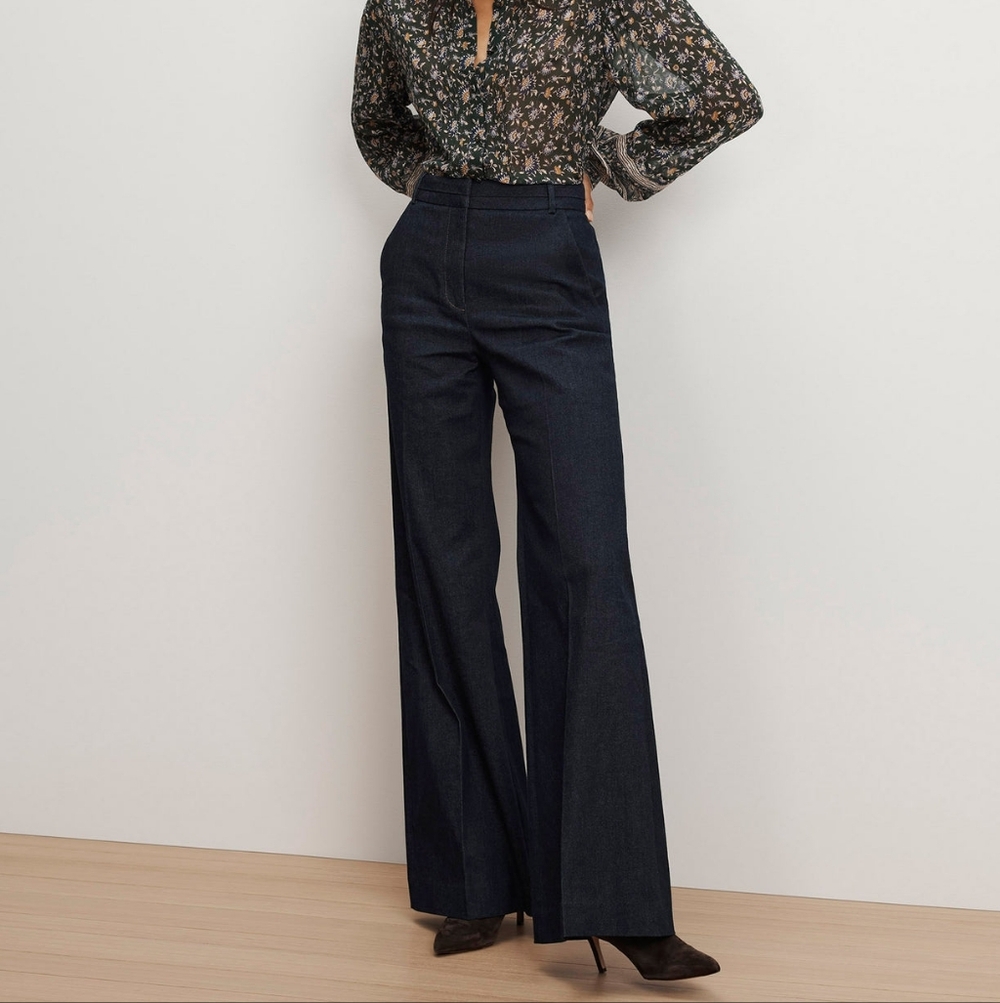 Veronica Beard Crue Wide-Leg Denim Pant